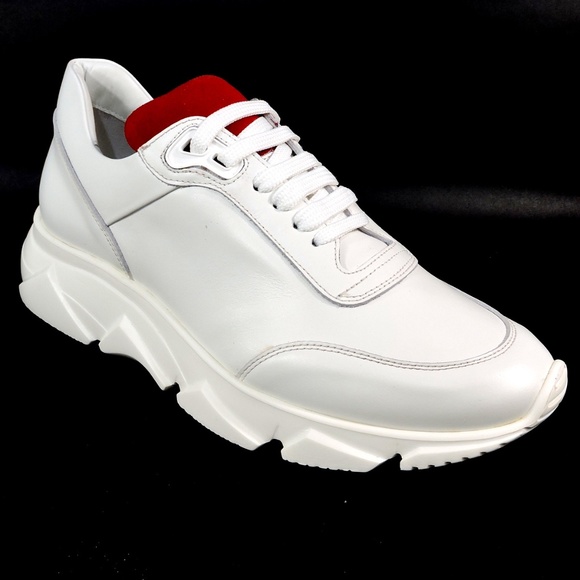 BOTTICELLI 🇮🇹 MEN'S WHITE LEATHER FASHION SNEAKERS - Picture 8 of 8